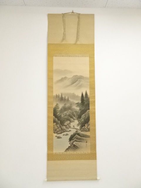 JAPANESE HANGING SCROLL / HAND PAINTED / LANDSCAPE